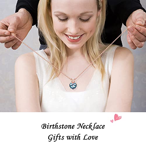 June Birthstone Heart Necklace for Women
