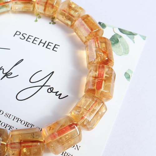 Handmade Citrine Crystal Stretch Bracelet for Healing