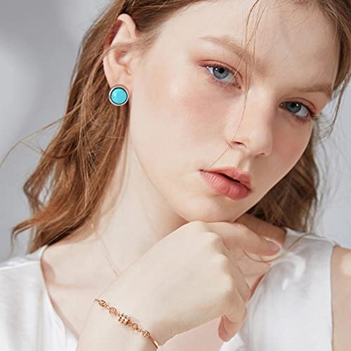 14 Pairs Turquoise Stud Earrings for Women