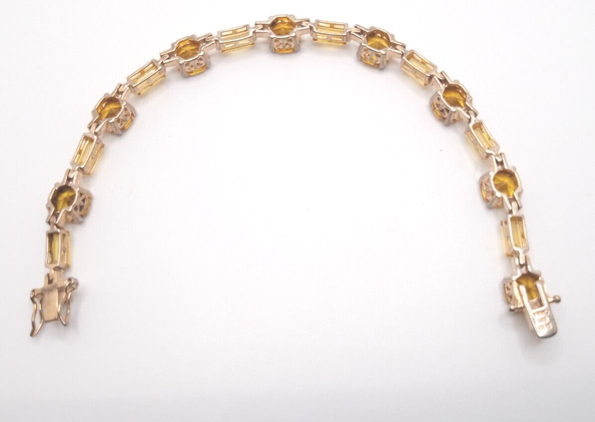 Natural Citrine & Sterling Vermeil Tennis Bracelet