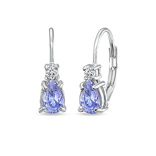 Genuine Tanzanite Teardrop Huggie Earrings for Women