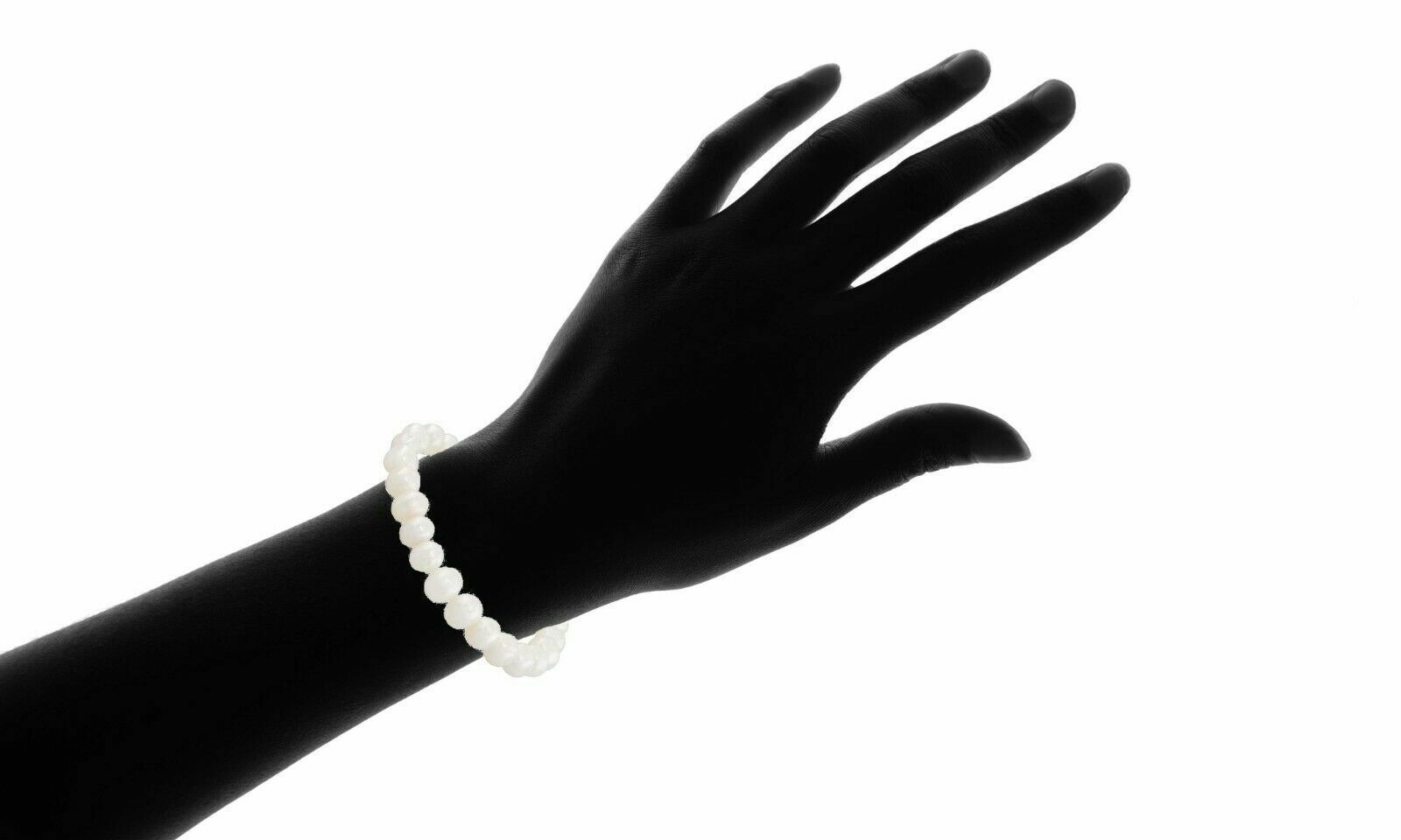 Elegant White Freshwater Pearl Stretch Bracelet for Women