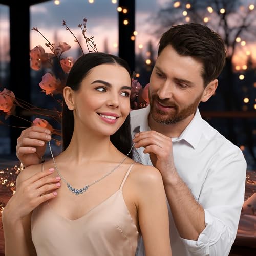 DUNSTEN Moissanite Necklace in White Gold Plated