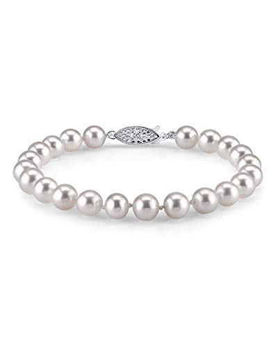 14K Gold Akoya Pearl Bracelet, 7.0-7.5mm