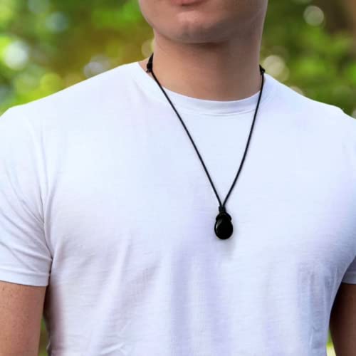 Black Tourmaline Pendant Necklace for Energy Protection