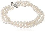 Sterling Silver Double Row Freshwater Pearl Bracelet
