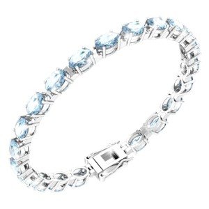 Classic 925 Sterling Silver Red Gemstone Bracelet