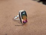 Handmade Multi-Color Tourmaline Quartz Silver Ring
