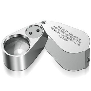 40X LED Jewelers Loupe Magnifier with Metal Frame