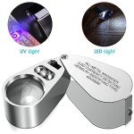 40X LED Jewelers Loupe Magnifier with Metal Frame