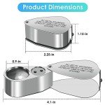 40X LED Jewelers Loupe Magnifier with Metal Frame