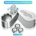 40X LED Jewelers Loupe Magnifier with Metal Frame