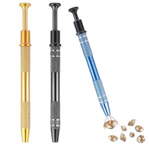 3-Piece Stainless Steel Gemstone Tweezers Set