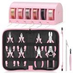 Pink Jewelry Pliers Set with Beading Wire Kit