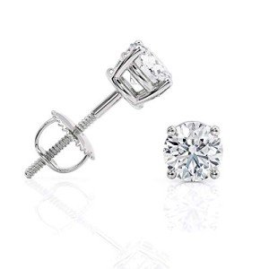 1 Carat Diamond Stud Earrings in 14K White Gold