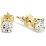 Elegant 14k Gold 1/2 Ct Diamond Stud Earrings
