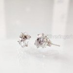 Natural Herkimer Diamond Stud Earrings in Silver