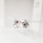 Natural Herkimer Diamond Stud Earrings in Silver