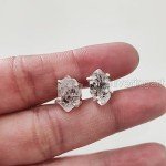 Natural Herkimer Diamond Stud Earrings in Silver