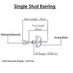 Mini Micro Diamond Stud Earring in 14K White Gold