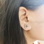 Natural Herkimer Diamond Stud Earrings in Silver