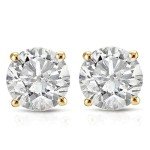 14k Yellow Gold 1 Ct Diamond Stud Earrings