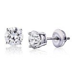 Natural Diamond Stud Earrings in White Gold