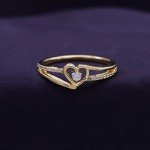 Lab Grown Diamond Heart Bypass Ring in 14k Gold