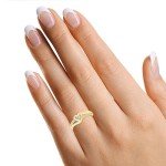 Lab Grown Diamond Heart Bypass Ring in 14k Gold