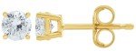 0.50 Carat Round Diamond Stud Earrings in Yellow Gold
