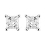 Sparkling 1/4 Carat Princess Cut Diamond Earrings