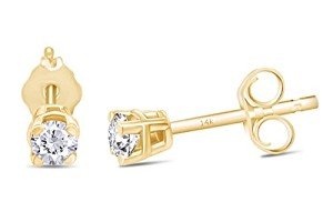 Diamond Stud Earrings in 14k Yellow Gold