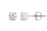 IGI Certified Round Diamond Stud Earrings in 14k Gold