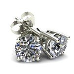 Natural Diamond Stud Earrings in 14K White Gold