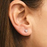 Natural Diamond Stud Earrings in 14K White Gold