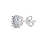 Diamond Stud Earrings in Sterling Silver 925