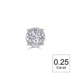 Diamond Stud Earrings in Sterling Silver 925