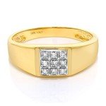 10k Yellow Gold Men's Diamond Wedding Ring