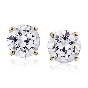 Natural Diamond Stud Earrings in 14K Gold