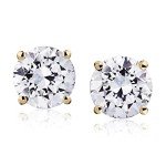 Natural Diamond Stud Earrings in 14K Gold