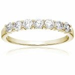 7 Stone Diamond Wedding Band in 14K Gold