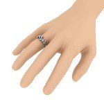 10K White Gold Diamond Nature Wedding Ring Size 7