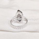 Natural Herkimer Diamond Ring - 925 Silver Band