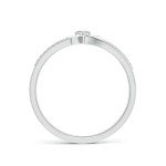 Silver Heart Promise Ring with Round Diamond