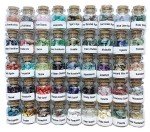 45 Crystal Gemstones in Glass Bottles Set
