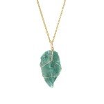 Natural Green Fluorite Crystal Pendant Necklace