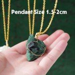 Natural Green Fluorite Crystal Pendant Necklace