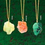 Natural Green Fluorite Crystal Pendant Necklace