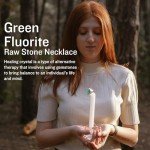 Natural Green Fluorite Crystal Pendant Necklace