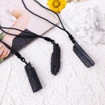 Raw Black Tourmaline Pendant Necklace for Men